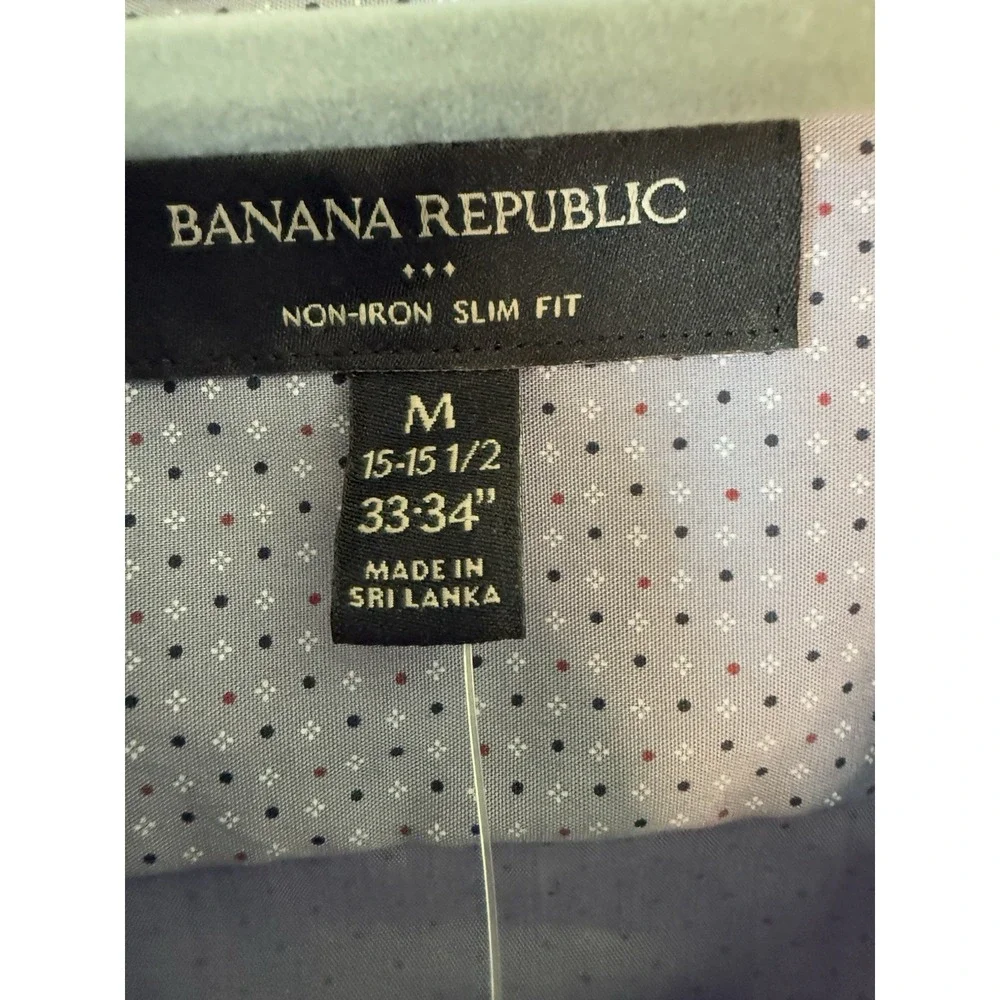 Banana Republic‎ Men's Collard Long Sleeve Shirt Non Iron Slim Fit Medium NWT